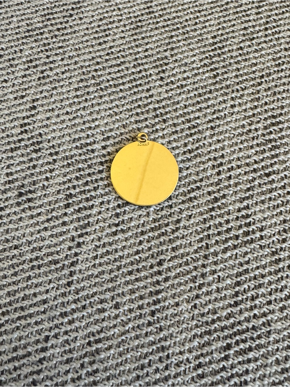 14k Solid Gold Round Pendant Charm